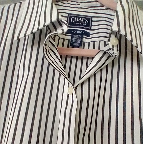 Chaps Classics White with Black stripes button down - Picture 5 of 5